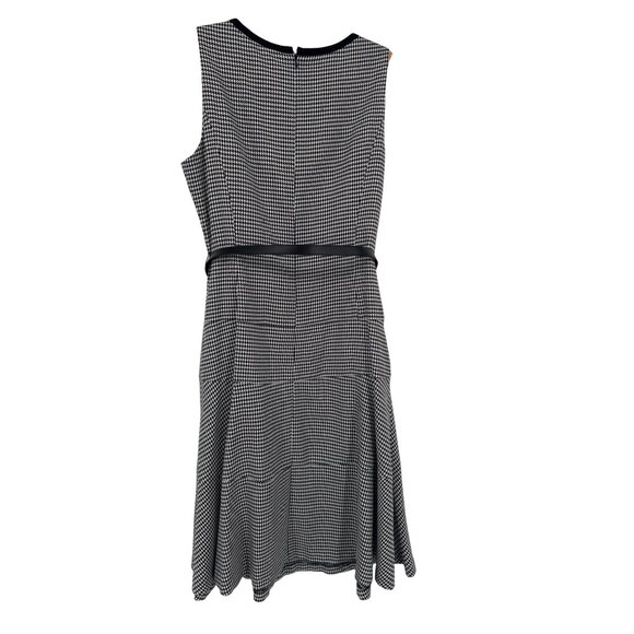 Anne Klein Womens Houndstooth Sleeveless Dress jumper Belt Size 10 Black White - Picture 2 of 5